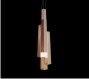 Lampadario “Quadra”.<br />Materiale: lamiera.<br />Finitura: sabbiatura, cromatura grezza.<br />Illuminazione: alogena